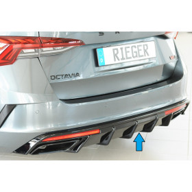 Diffuseur de pare-chocs arrière "Noir brillant" "Rieger Tuning" pour SKODA OCTAVIA RS (NX/sans attelage)