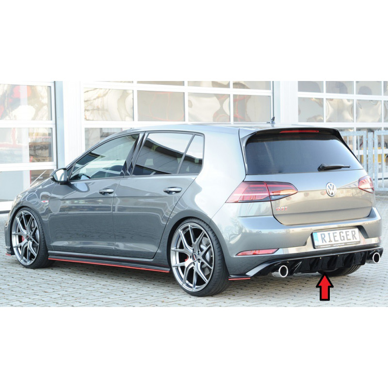 Diffuseur de pare-chocs arrière noir Rieger pour Volkswagen Golf 7 GTI  Facelift