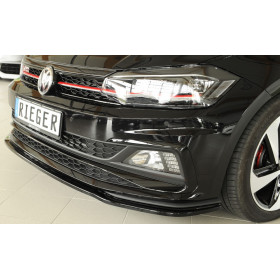 Lame de pare-chocs avant "noir brillant" "Rieger Tuning" pour VOLKSWAGEN POLO GTI (AW)