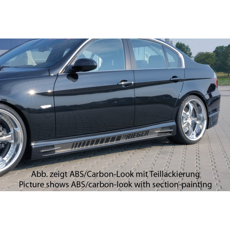 Bas de caisse droit Carbon look Rieger Tuning pour BMW SERIE 3 (E90/E91)