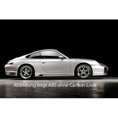 Bas de caisse gauche avec insert Carbon-look "Rieger Tuning" pour PORSCHE 911 (TYPE 996)