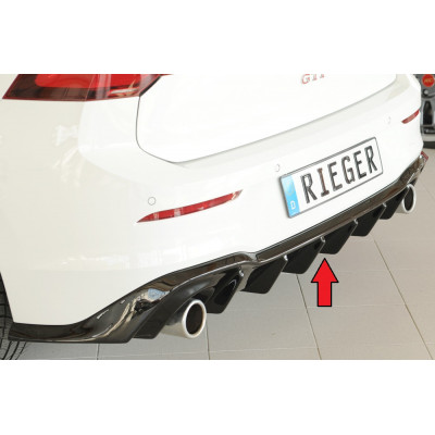 Diffuseur de pare-chocs arrière "Noir brillant" "Rieger Tuning" pour VOLKSWAGEN GOLF 8 GTI