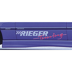 Autocollant bas de caisse en 3 parties "Rieger Tuning" gris/rouge 85x22 cm