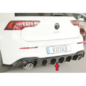 Diffuseur de pare-chocs arrière "Noir brillant" "Rieger Tuning" pour VOLKSWAGEN GOLF 8 GTI Clubsport / Clubsport 45