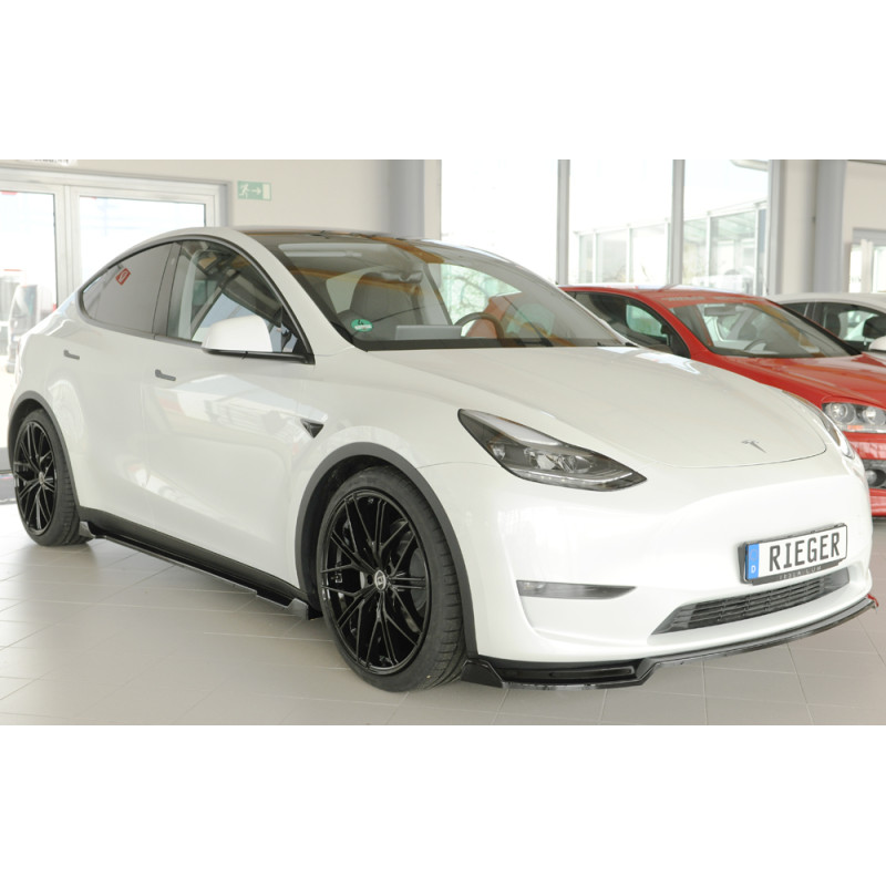 Lame De Pare Chocs Avant Noir Brillant Rieger Tuning Pour Tesla