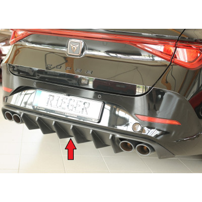 Diffuseur de pare-chocs arrière "noir" "Rieger Tuning" pour CUPRA LEON TYPE KL (sans attelage)