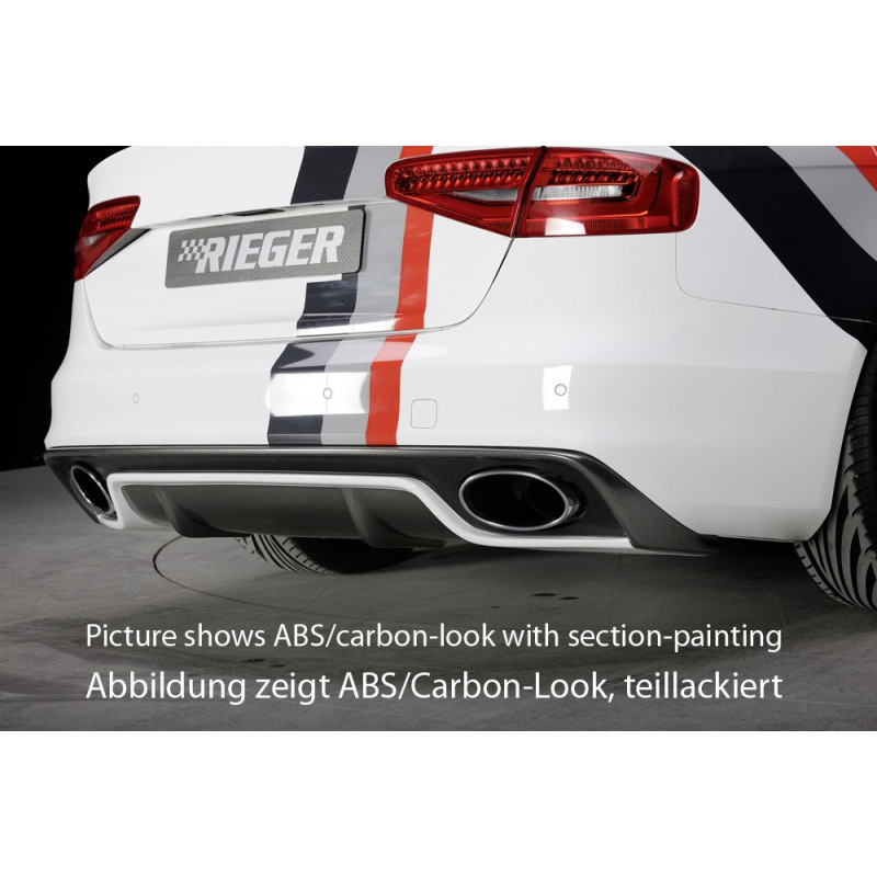 Diffuseur de pare-chocs arrière noir brillant Rieger Tuning pour AUDI A4  (B8/B81)