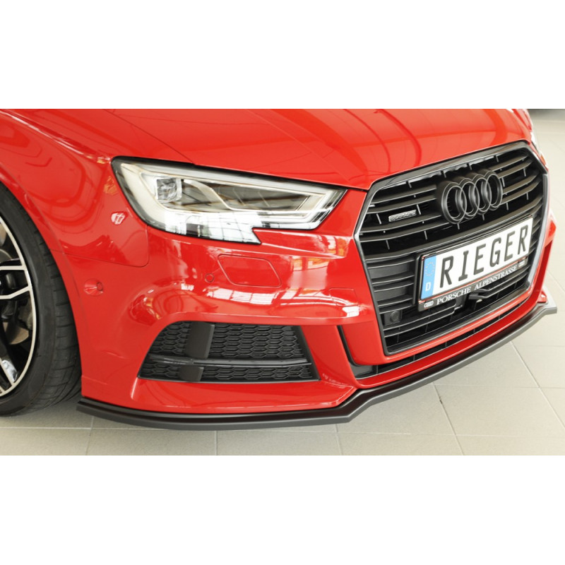 Lame de pare-chocs avant noir Rieger Tuning pour AUDI A3 (8V)